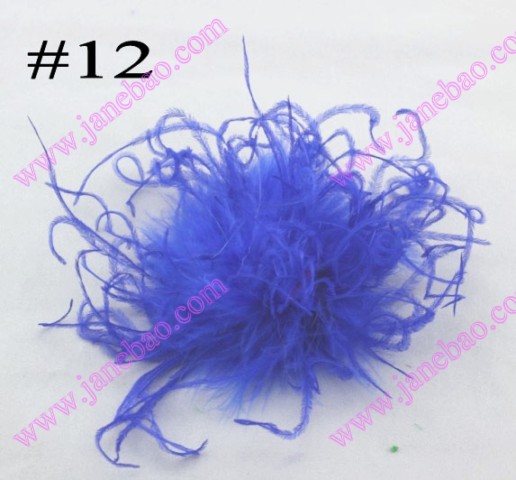 5'' curly feather hair bows